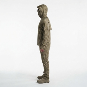 Camisa de Caza con Capucha y Protección Solar UPF 50+ de Poliéster Reciclado con Camuflaje y Pasamontañas Integrado OEM - Product Image 3