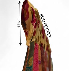 ETHINUMATIC Recycled Silk Sari Ribbon Door <b>Curtain</b> Bohemian Room Divider Rod Pocket Handmade 80x48 Inch Hotel Hospital - Product Image 2