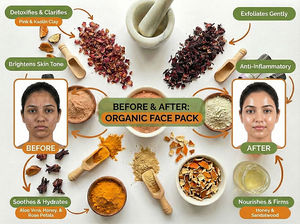 Mascarilla Facial Herbal Premium Ayurvédica Hecha a Mano, Mascarilla Facial Orgánica Certificada, Limpieza Profunda, Tratamiento para el Acné, Antienvejecimiento, Blanqueamiento de la Piel - Product Image 3