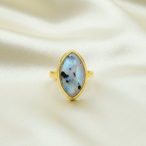 Natural Black Tourmaline Rainbow Moonstone Gemstone <b>Ring</b> 925 Sterling Silver Rose Gold Yellow Gold Plated Handmade Jewelry Her - Product Image 4