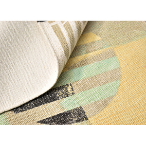 Alfombra Moderna Tejida a Mano, Diseño Abstracto, Color Verde Salvia y Gris Carbón, Bloques de Color, Baja Altura, de Algodón, para Decoración de Sala de Estar Estilo Japandi - Product Image 1
