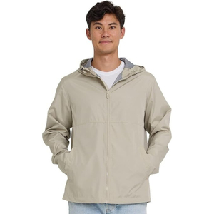 Veste coupe-vent légère pour homme, à capuche, col montant, fermeture éclair, résistante à l'eau, décontractée, pour l'extérieur, hiver, design 2 en 1 - Product Image 3