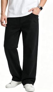 Jean cargo baggy Y2K pour homme en denim extensible, coupe ample à jambe large, taille haute, écologique et respirant - Product Image 5