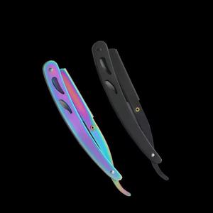 Rainbow Stainless Steel Folding Straight Razor Single Blade Face Shaver for <b>Beard</b> and Hair Detailing - Product Image 5