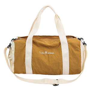 Waterproof Nylon Zipper Closure Unisex <b>Travel</b> Duffle <b>Bag</b> Large Capacity Two Tone Weekender <b>Bag</b> Detachable Shoulder Strap - Product Image 1