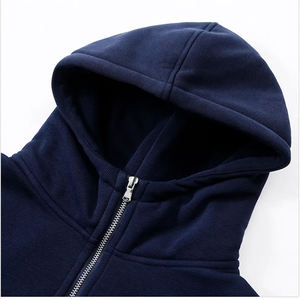 Sudadera con capucha de forro polar con cremallera para hombre, talla grande, nueva, estilo holgado, estampado por transferencia, 100% algodón, para otoño - Product Image 2