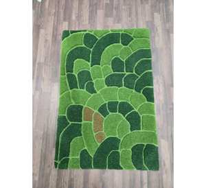 Tapis persan traditionnel vert en laine noué à la main avec accents en soie, tapis de prière, design et dimensions sur mesure, tapis textile pour la maison - Product Image 2