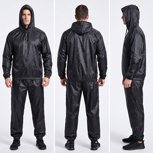 Traje de Sauna para Adelgazar de Alta Calidad, Marca Privada OEM, Resistente, con Capucha, Cortavientos, Transpirable, de Poliéster/Nailon, Venta al Por Mayor - Product Image 2