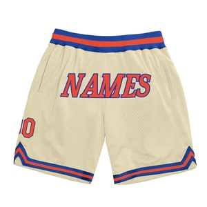 Wholesale Direct OMMIZ INDUSTRY Best Selling Custom White Orange-Royal Authentic Throwback Basketball Shorts - Product Image 1