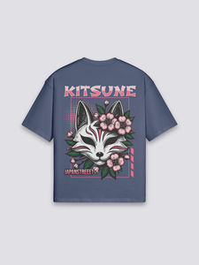 Camiseta Japonesa Kitsune, Transpirable, de Verano, Lavable, de Algodón Puro, Estilo Vintage Retro, de Media Manga - Product Image 6