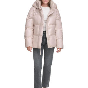 Men's Winter Casual Stand Letter Eco-Friendly <b>Reversible</b> Padded Waterproof Windproof Hooded Warm Insulated Puffer <b>Jacket</b> OEM - Product Image 1