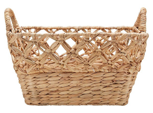 Water Hyacinth Basket <b>Laundry</b> Basket <b>Organization</b> <b>Storage</b> Basket with Handles Vietnam Supplier Competitive Price Wholesale - Product Image 2