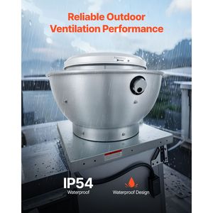 Ventilatore di scarico ad alta portata (High-CFM) 1616 per ristoranti e food truck - 0.5HP 375W con aspirazione diretta per cappe e tettoie - Product Image 2