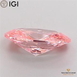 Forme ovale 2,50 CARAT avec certificat IGI Couleur rose vif fantaisie Clarté VS2 CVD Cultivé en laboratoire Pour bague signature Centre - Product Image 4