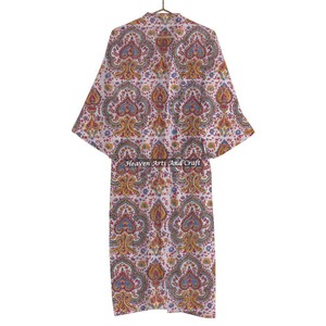 เสื้อคลุมอาบน้ำผ้าฝ้ายพิมพ์ลายดอกไม้สไตล์แมกซี่ยาวสำหรับงานปาร์ตี้ - Product Image 6