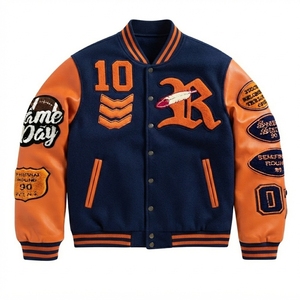 Veste de baseball unisexe personnalisée en laine écologique coupe-vent avec design Letterman et broderie de logo personnalisée - Product Image 4
