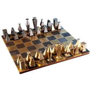 Modern home decor collector <b>chess</b> <b>set</b> elegant <b>chess</b> <b>board</b> metallic <b>chess</b> pieces statement decor piece luxury gaming <b>set</b> abstract - Product Image 1