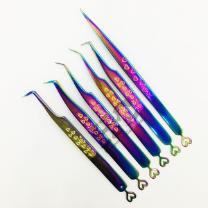 Pince à cils professionnelle de style nouveau, en acier inoxydable, anti-acide, durable, multi-cils, pince à cils en forme de cœur, solide - Product Image 2