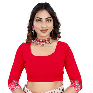 SAREES doux Georgette tissu Multi fil broderie travail Arc coupe bordure avec partout Sirvoksi diamant attaché - Product Image 2