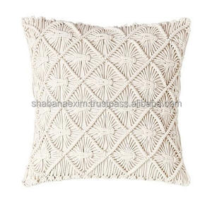 Indian Macrame Pillow <b>Cushion</b> Cover Decorative Crochet Marame Pillow Case for <b>Sofa</b> Hand Woven Pillow Cover - Product Image 3