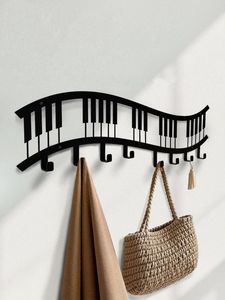 Wall Mounted Key Holder Rustic Wooden Key Rack with Metal <b>Hooks</b> Entryway Organizer for Home Office - Product Image 6