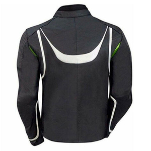 Combinaison de moto en cuir respirante et imperméable, style Kawasaki Ninja, noire et verte, imprimée, coupe-vent, grande taille, personnalisable, été/hiver - Product Image 5