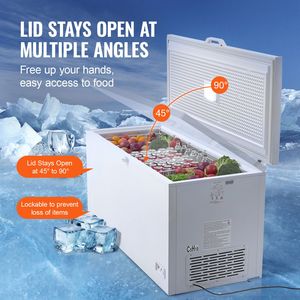 Congelatore orizzontale commerciale a energia solare da 17 piedi cubi con apertura superiore, 4 cestelli rimovibili, coperchio con chiusura e regolabile - Product Image 5