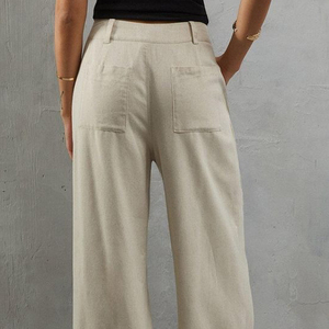 Pantalon de yoga taille haute pour femme, coupe large, avec logo personnalisé, nouveau design, léger, haute qualité, pour fitness, sport et activités de plein air - Product Image 3