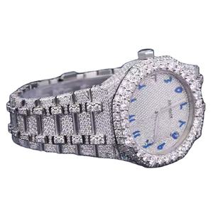 Reloj de Lujo Unisex al por Mayor, Estilo Clásico, con Moissanita VVS, Correa de Acero Inoxidable, Estilo Hip Hop, Disponible al por Mayor - Product Image 1