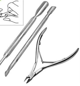 3Pcs Stainless Steel <b>Cuticle</b> Manicure Set Dual End Spoon Remover <b>Cutter</b> Pusher Nipper for Nail Art Professional <b>Cuticle</b> Removal - Product Image 3