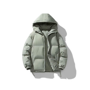 Veste bouffante en jean personnalisée OEM pour hommes Manteaux d'hiver vintage à fermeture éclair sur pied avec techniques de lavage à bulles rembourrées pour hommes chauds - Product Image 3