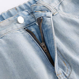 Jeans décontractés pour hommes, coupe droite classique, taille haute, en denim 100% coton délavé, avec braguette à boutons, grandes tailles, vente en gros personnalisée - Product Image 2