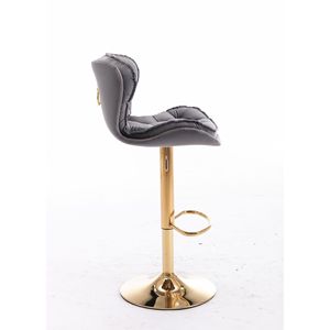 Bộ 2 màu xám đơn giản thanh phân Chrome footrest xoay chiều cao điều chỉnh nhung + Chân Vàng cơ khí nâng + Chân vàng Thanh - Product Image 3