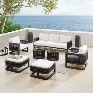 Ensemble de conversation de luxe en teck pour l'extérieur, mobilier de patio, ensemble de canapés de jardin modernes, résistant aux intempéries, fournisseur indonésien - Product Image 1