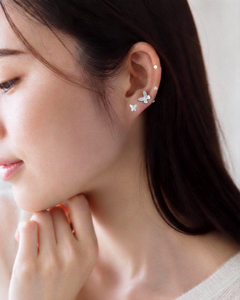 Made in Japan Small Butterfly Stud <b>Earrings</b> Bundle Gold & Silver 5-Piece Sets with Plastic <b>Posts</b> - Product Image 2