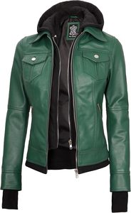 Blouson Bomber Unisexe en Cuir PU Écologique Imprimé en Relief, Col Rabattu, Fermeture Éclair, Coupe Courte Décontractée, Couleur Unie, Automne - Product Image 2