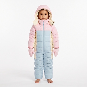 Traje de Nieve para Niñas Hawk Eye con Bloques de Color, Capucha y Cremallera, Aislamiento Sintético, Cortavientos, Ropa de Invierno, Traje de Esquí Infantil - Product Image 3