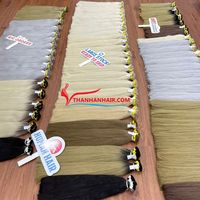 Tendances actuelles : Meilleurs articles – Extensions de cheveux humains vierges Remy 100 % à pointe plate en kératine, prix d'usine vietnamien, Super Double Drawn