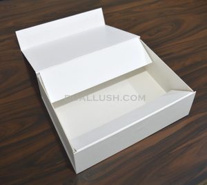White Foldable Magnetic Gift <b>Box</b>, Flat Pack Collapsible Rigid Packaging <b>Box</b>, Custom Logo Plain <b>Book</b> Style <b>Box</b> - Product Image 2