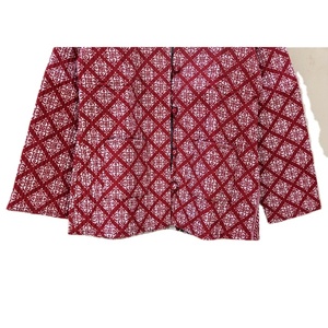 Chaqueta de invierno elegante Hippie bohemio indio rojo para mujer, bloque de mano, estampado de flores, algodón suave, acolchado, tejido a rayas, acabado transpirable - Product Image 5