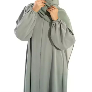 Nouvelle Abaya Femme 2025 – Robe Musulmane Fermée en Satin Polyester à Manches Longues, Anti-Rétrécissement, pour le Quotidien – Printemps/Été/Automne - Product Image 3