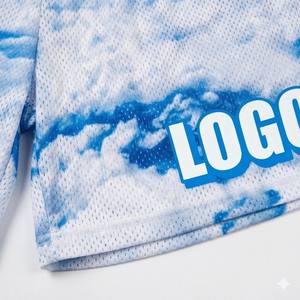 Shorts de basket-ball unisexes grande taille en maille fine d'été, motif imprimé, toile respirante, séchage rapide, entraînement sportif, short pour homme - Product Image 3