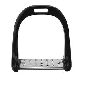 อานม้าสแตนเลสสีดำพร้อมหมุดโลหะและแผ่นยาง - Product Image 4