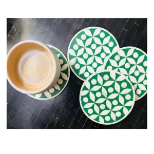 Vente chaude Bone & Mdf Coaster Ensemble de 4 Thé Café Boisson Table À Manger À La Main Coaster Ustensiles De Cuisine Décor À La Maison Doué Coaster - Product Image 1