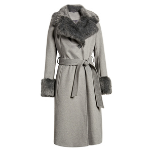 Nouvelle Arrivée Manteau Trench en Laine Croisé pour Femme avec Col en Fourrure Revers Manches Longues Chaud Hiver Mode Vêtement d'extérieur - Product Image 6