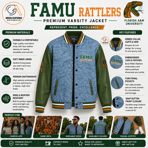 Custom Waterproof Quilted <b>Lining</b> FAMU <b>Fleece</b> Hooded Eco-Friendly Breathable Winter Standard Unisex College Varsity <b>Jacket</b> 400g - Product Image 5