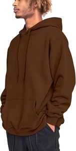Unisex <b>Brown</b> <b>Tie</b>-Dye Knitted Pullover Hoodie Oversize Casual Sweatshirt Long Sleeve Kangaroo Pocket Everyday Streetwear Style - Product Image 4