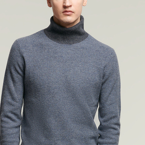 Sweater Long Sleeve Winter New Trend Contrast Color Mosaic <b>Jumper</b> Custom Turtleneck Mens Turtle Neck Sweaters - Product Image 2