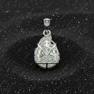 Light Green Flame Cut Moissanite Pendant Silver Joint Charm for <b>Necklace</b> <b>Chain</b> - Product Image 3