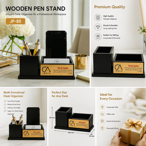 Wooden Mobile Stand Pen Holder Table <b>Top</b> Desk Organizer-Promotional Office Products Personalized for Valentine's Day Christmas - Product Image 3